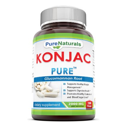 Pure Naturals Konjac Root, 2000 mg, 180 Veg Capsules