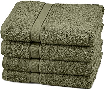 Pinzon Blended Egyptian Cotton 4 Bath Towel Set, Moss