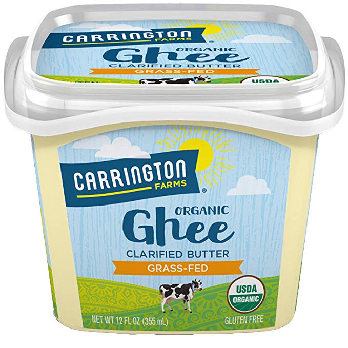 Carrington Farms USDA Organic Grass Fed Ghee and Coconut Oil Blend, Clarified Butter, Lactose Free, Casein Free, Gluten Free, Non Hydrogenated, 0g Trans Fat, BPA Free (Ghee 2 Case)