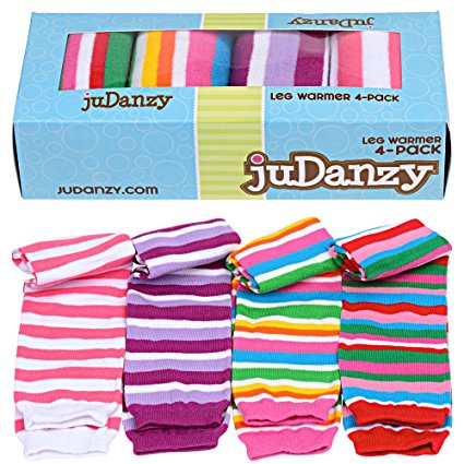 juDanzy Girl Stripes baby leg warmers 4 pack for babies, toddlers & children