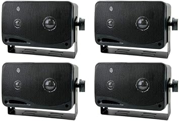 Pyramid 4 New 2022SX 3.25" 200w 3-Way Car Audio Mini Box Speakers System Inside