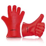 BBQ Gloves Heat Resistant Set for Grilling Cooking Baking Smoking and Potholder from Magikchen