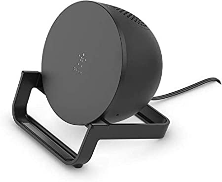 Belkin BoostCharge Wireless Charging Stand 10 W   Bluetooth Speaker (Fast Wireless Charger and Speaker for iPhone, Samsung, Google, Built-in Microphone, Black)