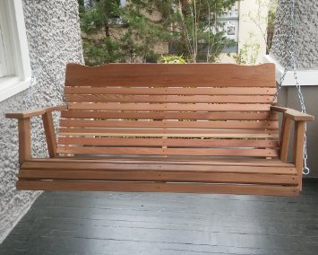 4' Natural Cedar Porch Swing, Amish Crafted - Includes Chain & Springs
