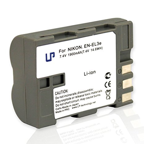 LP , Nikon EN-EL3e,Replacement Battery for Nikon D100, D200, D300, D300s, D50, D70, D70s, D700, D80 and D90 ( Gray )