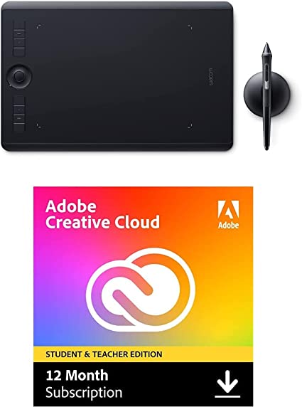 Wacom PTH660 Intuos Pro Adobe Creative Cloud Student & Teacher Edition 12 Month Subscription - PUF