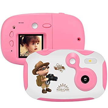 weton Kids Digital Camera, 1.44 inch Digital Video Camera Creative DIY Camera for Kids with Soft Silicone Protective Shell 1080P HD Sport Learn Mini Camera Camcorder for Boys Girls Gifts (Pink)