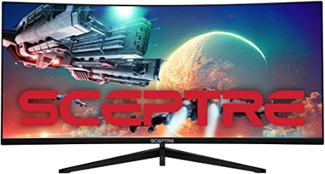 Sceptre 34-Inch Curved Ultrawide WQHD Monitor 3440 x 1440 R1500 up to 165Hz DisplayPort x2 99% sRGB 1ms Picture by Picture, Machine Black 2023 (C345B-QUT168)