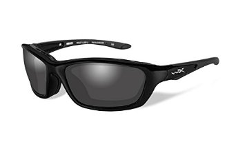 Wiley X Brick Sunglasses, Polarized Smoke Grey, Gloss Black