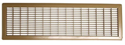 8" X 30" Floor Grille - Fixed Blades Air Grill - Brown [Outer Dimensions: 9.75 X 31.75]