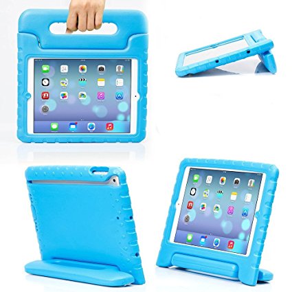 Evecase iKiz Multi Function Child / Shock Proof Kids Cover Case with Stand / Handle for Apple iPad 2nd / 3rd / 4th Generation Tablet (iPad 2/3/4, Blue)