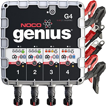 NOCO Genius G4 6V/12V 4.4A 4-Bank UltraSafe Smart Battery Charger