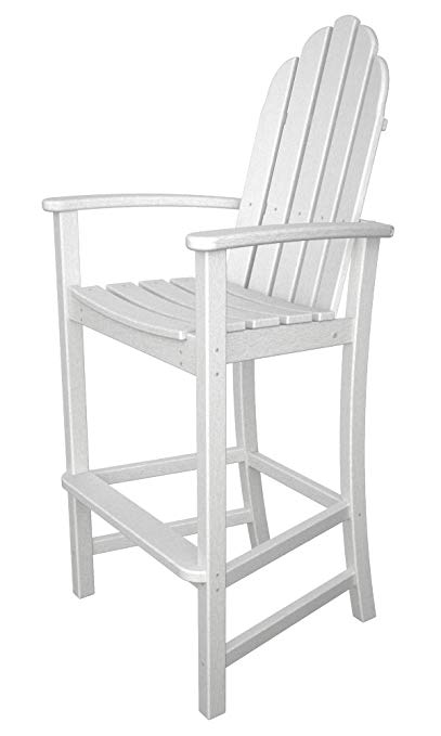 POLYWOOD Adirondack Bar Height Chair, White
