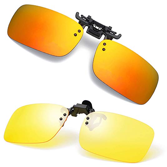Polarized Flip Up Clip-on Sunglasses Unisex Anti-Glare Driving Glasses With Flip Up Over Prescription Glasses