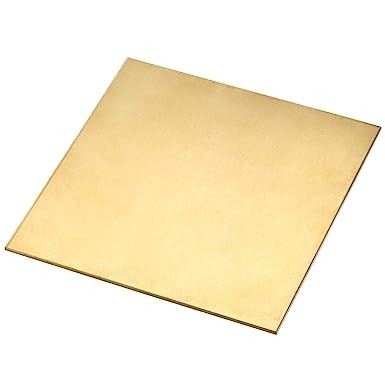 uxcell Brass Sheet, Metal Sheets Plates 3.9" Length x 3.9" Width x 0.06" Thickness