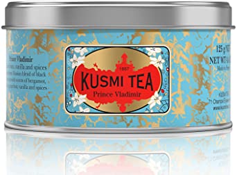 Kusmi Tea - Prince Vladimir - Russian Black Tea Blend with Vanilla, Bergamot & Other Spices - 125g of All Natural, Premium Loose Leaf Black Tea Blend in Eco-Friendly Metal Tin