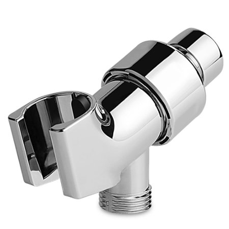 Shower Arm Mount Aoleca Showering Components Adjustable Hand Shower Mounts with Brass Swivel Ball Connector for Showerhead, Chrome