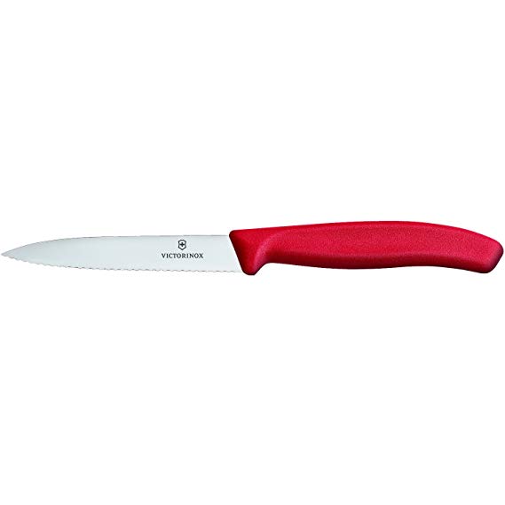 Victorinox Swiss Classic Wavy Paring Knife, 10 cm, Red