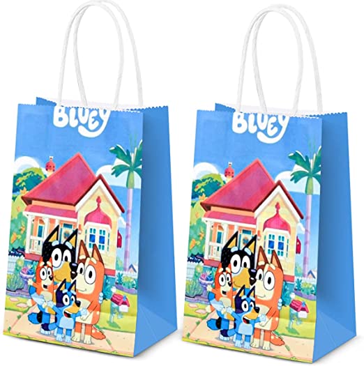 12 Party Bags For Bluey Birthday Party Decorations Supplies