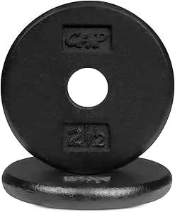 WF Athletic Supply Traditional/Classic 1-inch Hole Standard Solid Cast Iron Weight Plates - Great for Strength Training, Weightlifting, Bodybuilding & Powerlifting, Multiple Choices Available