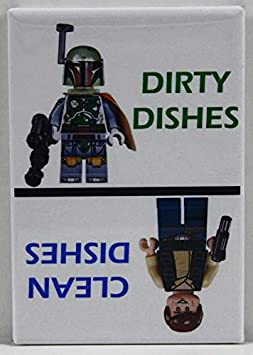 Clean/Dirty Han Solo & Boba Fett Dishwasher Magnet. Star Wars