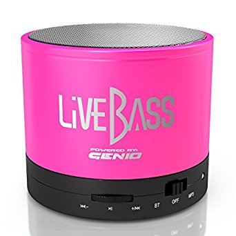 LiveBass Portable Wireless Bluetooth Speaker - High Quality Bass System - Home, Outdoor & Travel Use (Hot Pink)