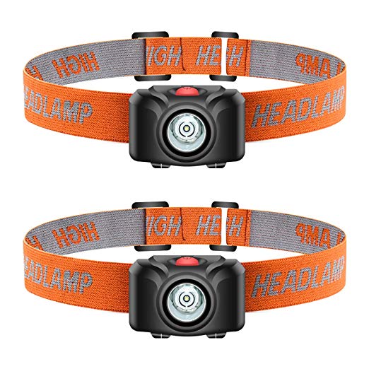 Ledeak Led Headlamp Flashlight, Super Bright CREE Head Lamp Lightweight, Waterproof Adjustable Compact Headlight, 2 Pack Portable Light Prefect for Camping Running Outdoor Hiking Walking