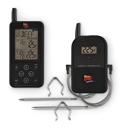 Maverick ET-733 Long Range Digital Wireless Meat Thermometer Set - Great for BBQ, Smoker, Grill, Food and Oven - Dual Probe and Dual Temperature Monitoring - NEWEST VERSION With a Larger Display and added Features - Black