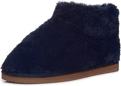 Lucky Brand Girls Plush Bootie Slippers, Fuzzy Rubber Sole Bedroom Slipper Booties, Little Kids Cozy Fluffy House Shoes Boots