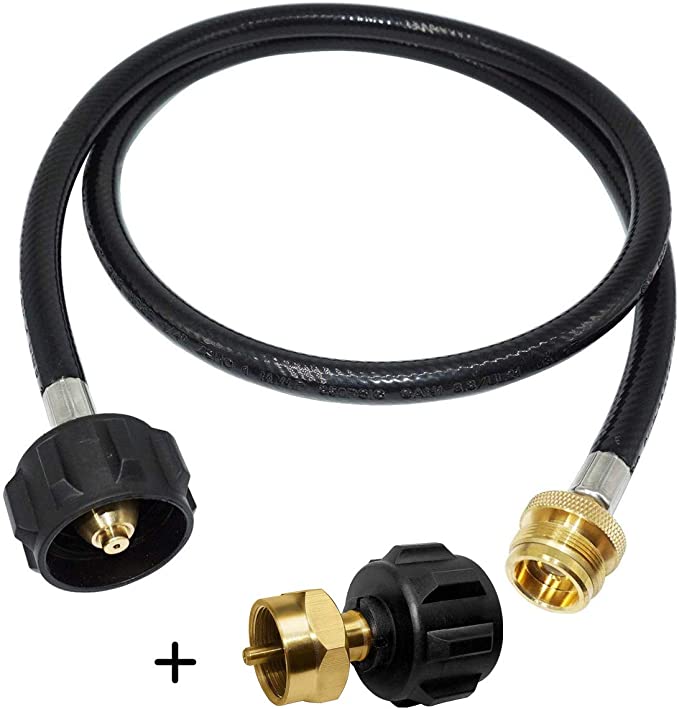 DOZYANT Propane Adapter Hose 1 lb to 20 lb Converter Hose & Propane Bottle Refill Adapter Kit for 1 LB Small Cylinder for Portable Stove, Heater, Tabletop Grill to QCC1 / Type 1 LP Gas Tank