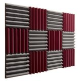 2x12x12 12 Pk BURGUNDYCHARCOAL Acoustic Wedge Soundproofing Studio Foam Tiles