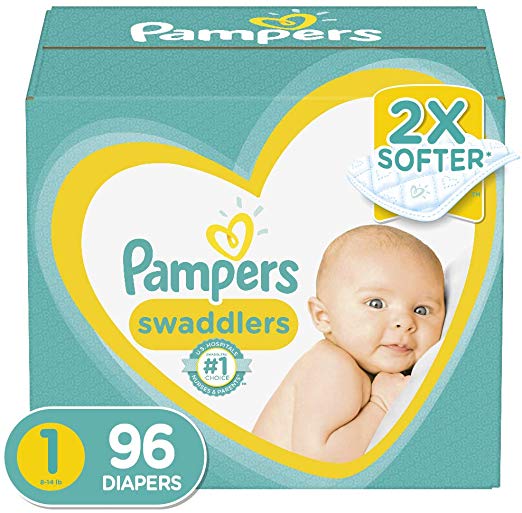 Diapers Newborn / Size 1 (8-14 lb), 96 Count - Pampers Swaddlers Disposable Baby Diapers, Super Pack