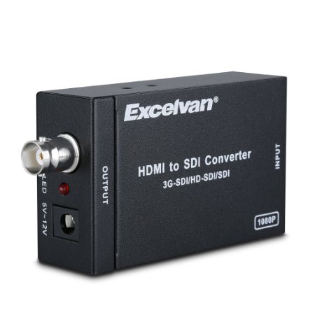 Excelvan 1080P 1080I 720P 576I 480P MINI 3G HDMI to SDI Converter with DC Power Supply Adaptor for Home Theater Cinema PC Laptop NoteBook HD DVD