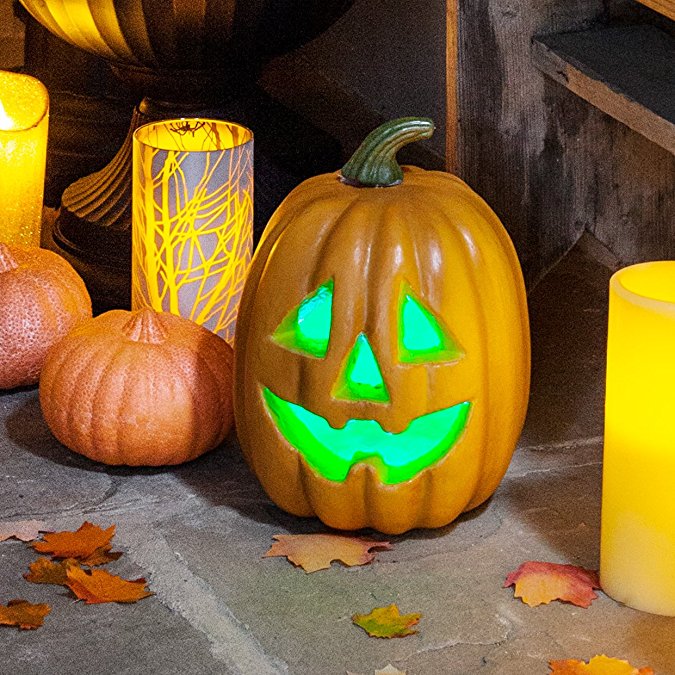 Color Changing LED Battery Operated Halloween Pumpkin Light Decoration, Batteries Included
