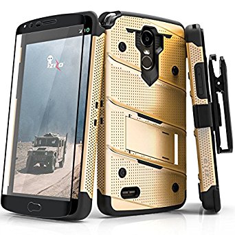 LG Stylo 3 Case, Zizo [Bolt Series] w/ [LG Stylo 3 Screen Protector] Kickstand [12 ft. Military Grade Drop Tested] Holster Belt Clip- LG Stylo 3 Plus