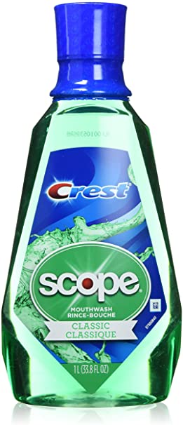 Crest Scope Classic Mouthwash for Bad Breath, Mint, 1 Litre