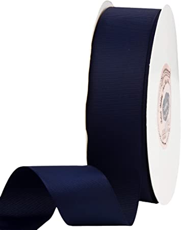 VATIN 1-1/2" Solid Navy Blue Grosgrain Ribbon Spool -50 Yards, Great for Sewing, Gift Wrapping, Hair Bows, Flower Arranging, Home Decorating