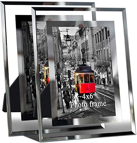 Giftgarden 6x4 Picture Frames Glass Photo Frame Set Desktop Display, 2 PCS