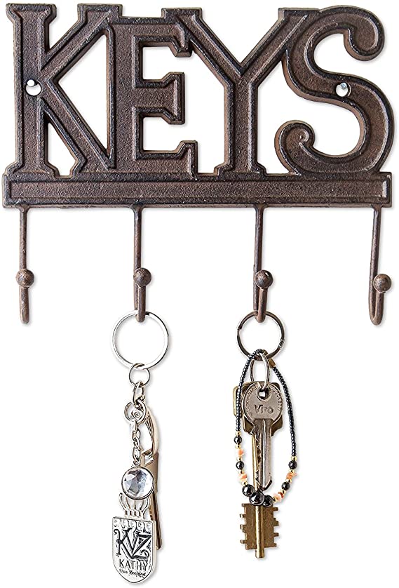 Cast Iron Key Hanger/Wall Hook/Decor - Hand Crafted, Recycled, Home Organization Gift Idea