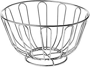 Premier Housewares 24cm Corbeille À Fruits Ronde Chromée 3,8mm/2,5, Silver