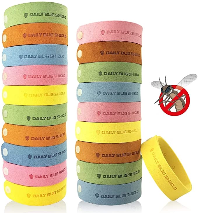 Mosquito Repellent Bracelet 20 Pack DEET-Free Insect Repellent Band Safe for Kids and Adults Waterproof Bug Repellent Wristband for Indoor and Outdoor Each Bracelet Protection UP to 72Hrs