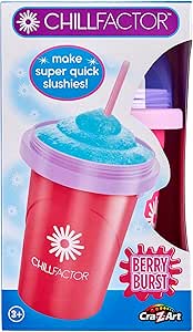 Cra-Z-Art ChillFactor Original Slushie Maker Cup – Make Super Quick Frozen Slushies, Smoothies, Milkshakes, Cooling Cup, Double Layer Squeeze Slushy Maker with Spoon, Pink