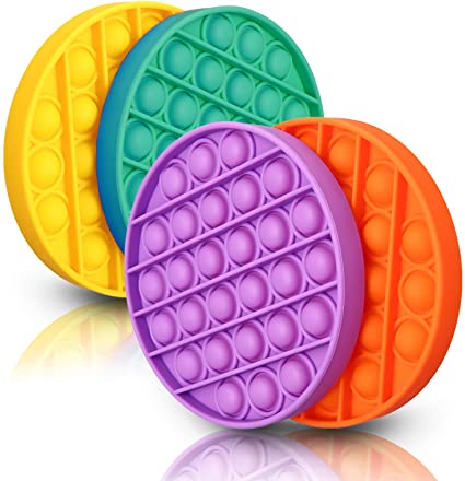 CAMTOA Pop Bubble Sensory Fidget Toy,4 Colors Silicone Stress Reliever Toy,Autism Special Needs Stress Reliever, Relieve Stress and Anxiety Silicone Toys for Kids and Adults