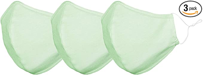 DALIX Cloth Face Mask Reusable Washable Made in USA - Mint Green L-XL (3 Pack)