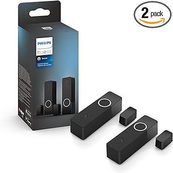 Philips Hue Secure Smart Contact Sensor, Black - 2 Pack - Made for Indoor Doors and Windows - Requires Hue Bridge - Works with The Hue App