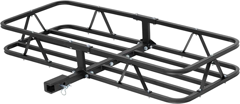 CURT 18145 48 x 20-Inch Basket Hitch Cargo Carrier, 500 lbs Capacity, Black Steel, 1-1/4, 2-in Adapter Shank