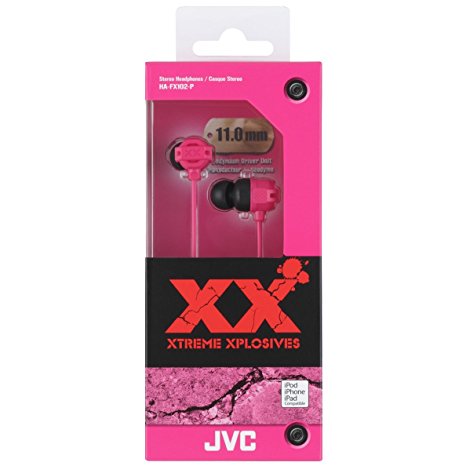 JVC HAFX102P XX Xtreme Bass Earbuds, Pink