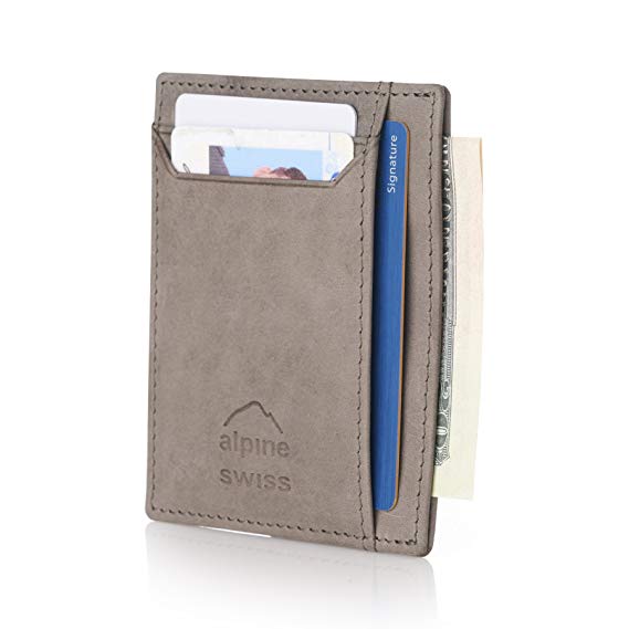 Alpine Swiss RFID Minimalist Card Holder Wallet