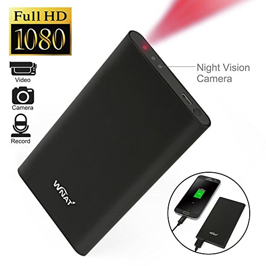 WNAT 1080P HD Spy DVR Hidden Camera 5000mAh Mobile Power Bank Camcorders Mini DV Video Recorder Cam