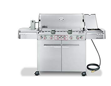 Weber 2880301 Summit S-670 Natural Gas Tuck-Away Rotisserie Grill, Stainless Steel